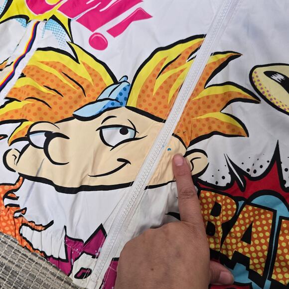 Rugrats Hey Arnold Rocco Windbreaker Jacket Members Only Nickelodeon Y2K Cartoon - Picture 4 of 14